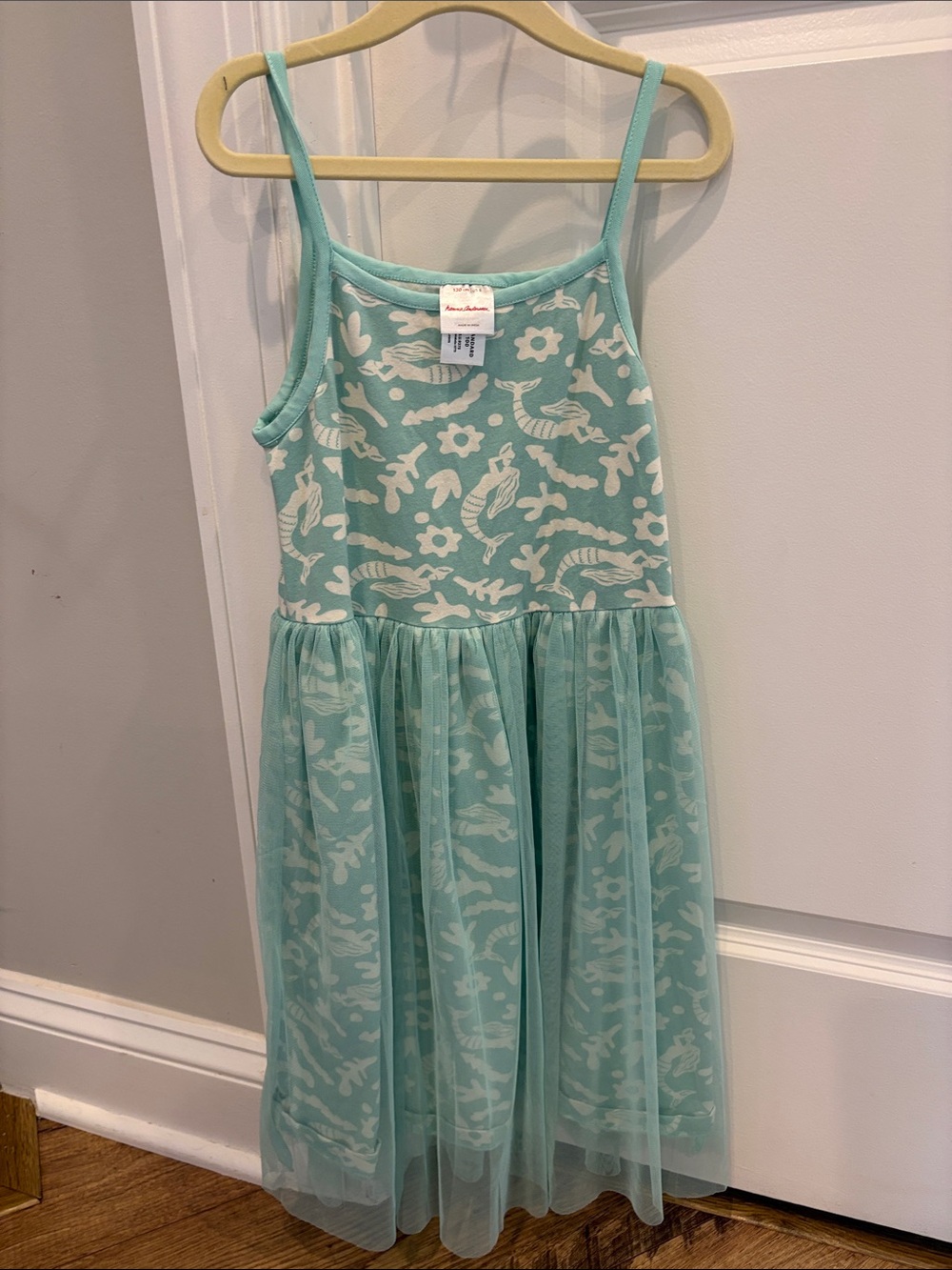 Hanna Andersson Mint Green Floral Tulle Dress